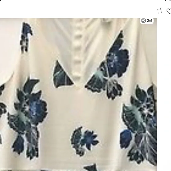 NWT HM Women white and blue floral Pencil Tank Vneck Dress - Picture 3 of 9